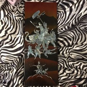 Antique Vietnamese lacquer mop wall art 4 panel